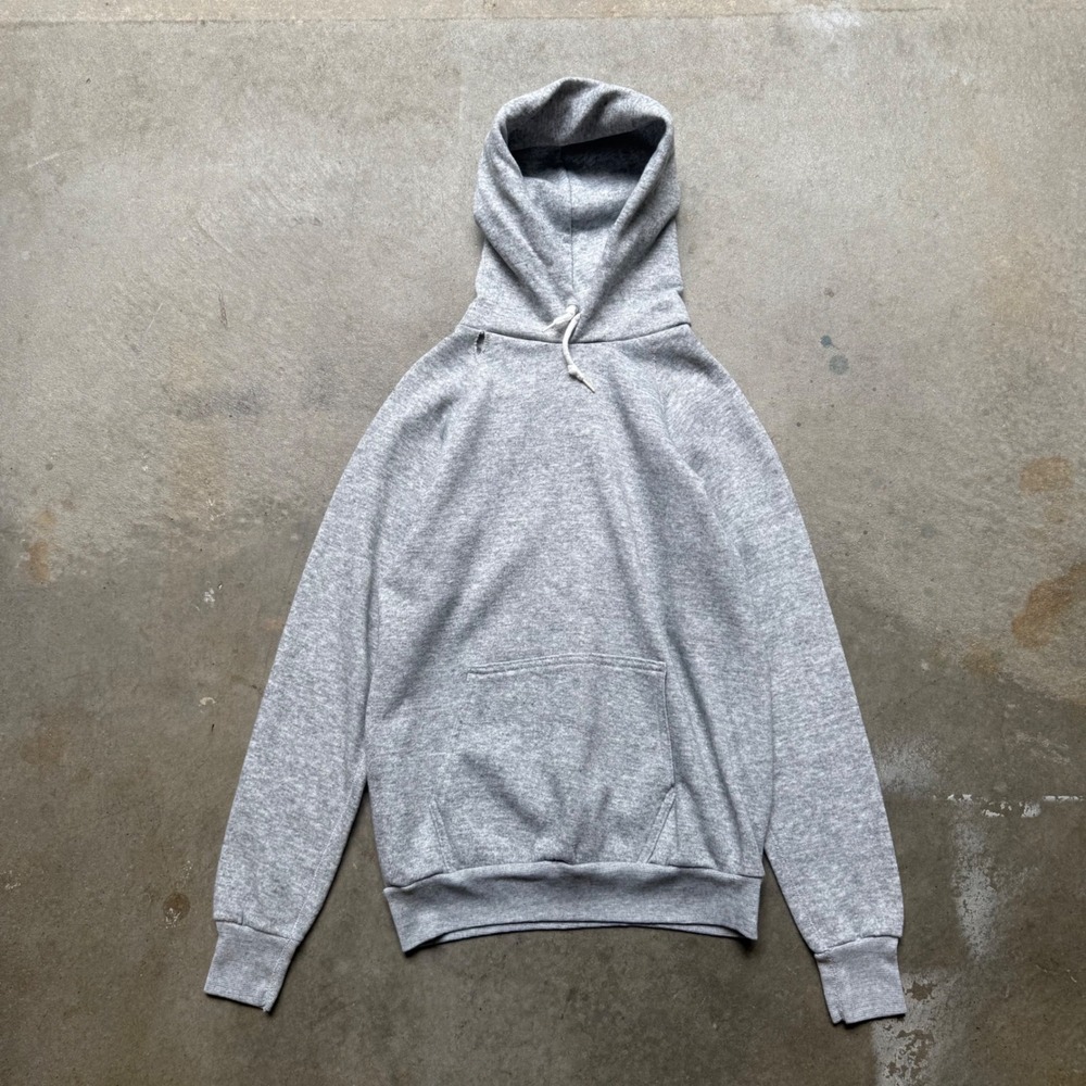 Vintage Tultex Hoodie Mens Medium Gray Distressed